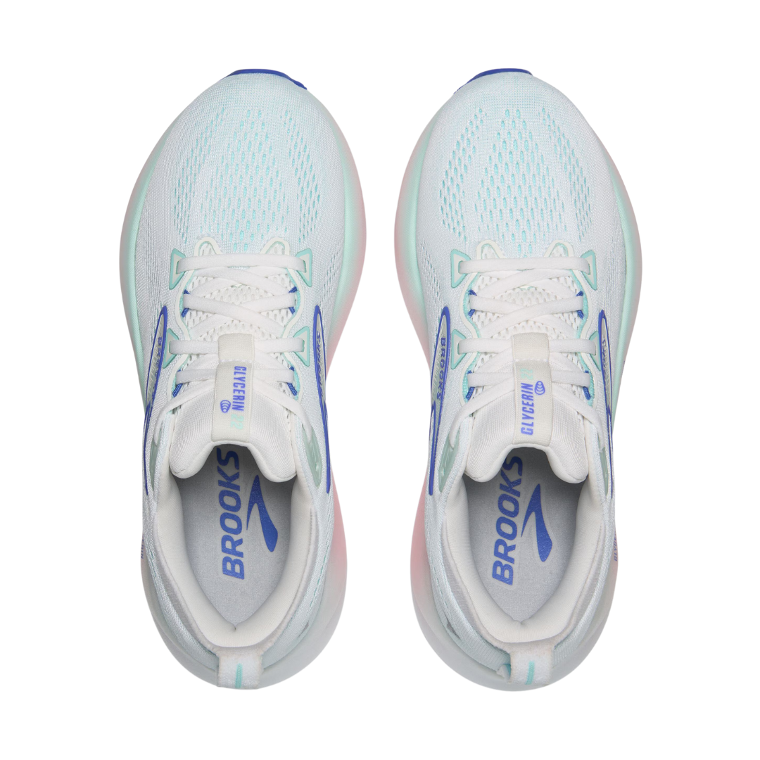 Brooks Womens Glycerin 22   White Limpet Shell Amparo Blue 3