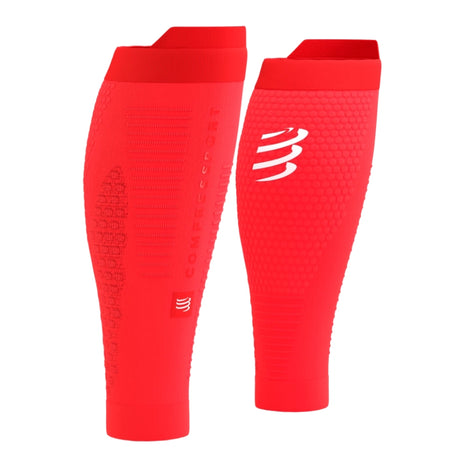 Compressport R2 Calf Sleeves Fluo Red White Reflect