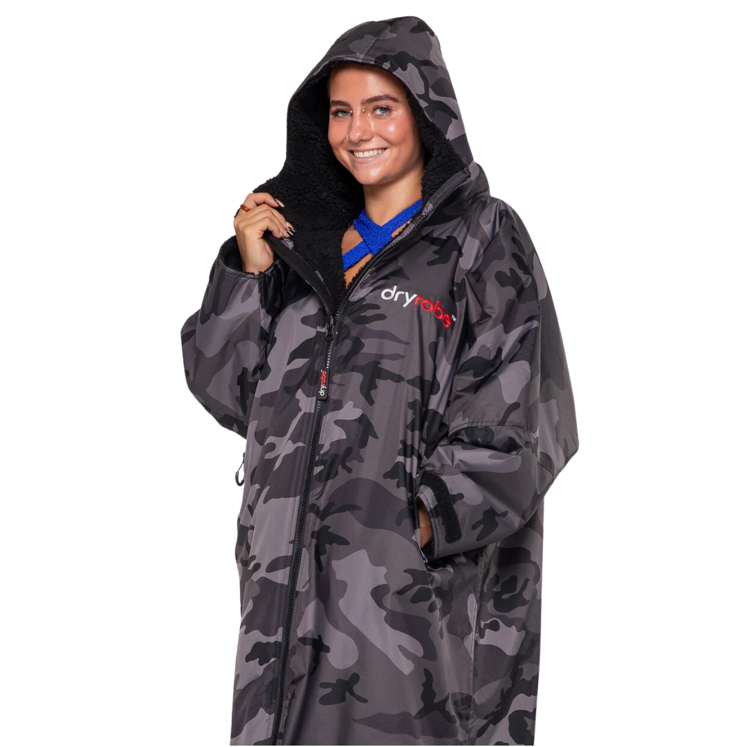 Dryrobe Adults Long Sleeve   Black Camo Black 2