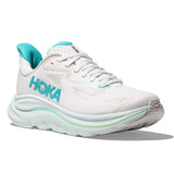HOKA Womens Clifton 10 Wide White Cielo Blue