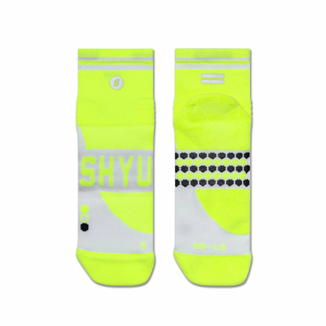 SHYU Racing Socks - Quarter Crew- Volt/White/White