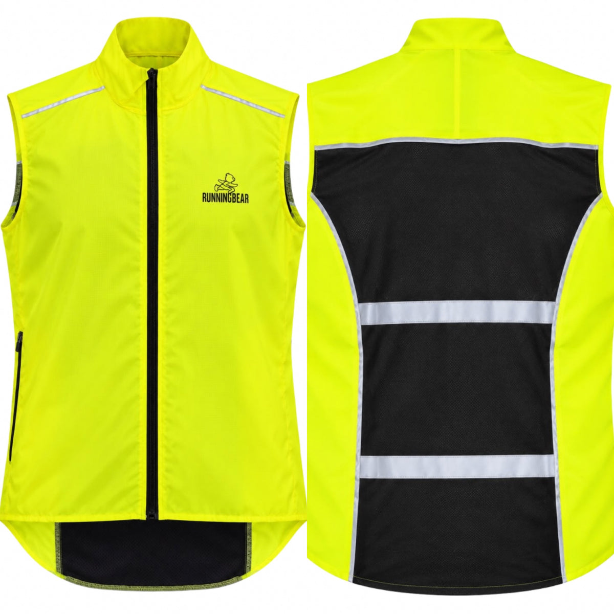 Running Bear Hi-Vis Fluo Safety Running Gilet