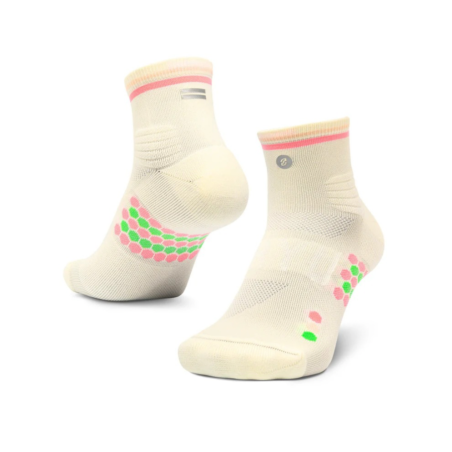 SHYU Racing Socks - Quarter Crew - Cream/ Blush/ Peach