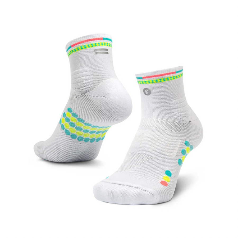 SHYU Racing Socks - Quarter Crew- White/Polka/Reef