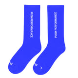 Push Performance Running Socks - Crew - Blue/White