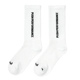 Push Performance Running Socks - Crew - White/Black