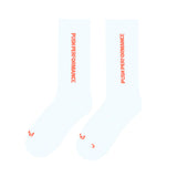 Push Performance Running Socks - Crew - White/Orange