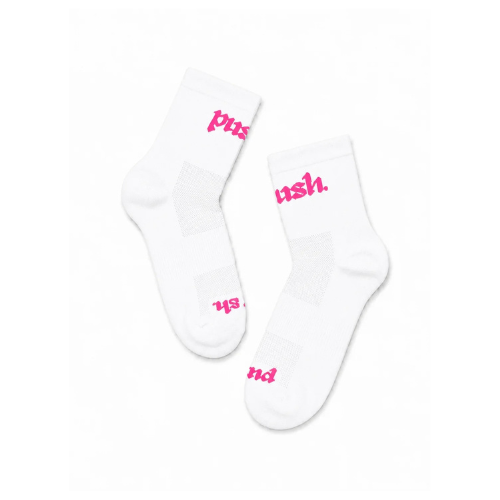 Push Performance Running Socks - Quarter - White/Pink