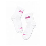 Push Performance Running Socks - Quarter - White/Pink