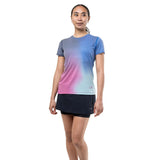 gradient running tshirt with blue and pink