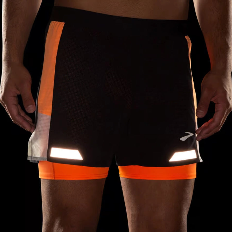 Brooks Mens Run Visible 5" 2-in-1 Short 2.0