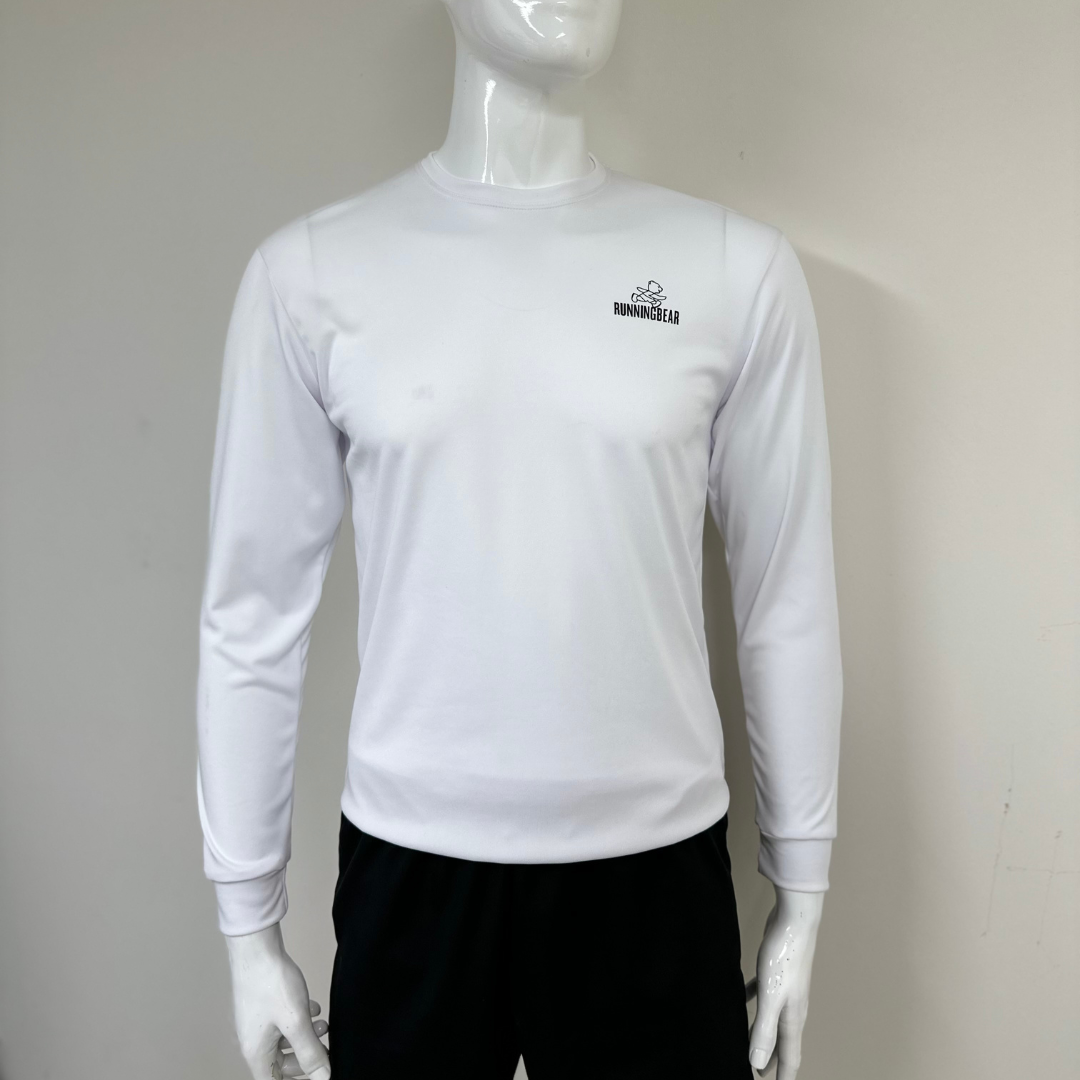 Running Bear Long Sleeve Top - White