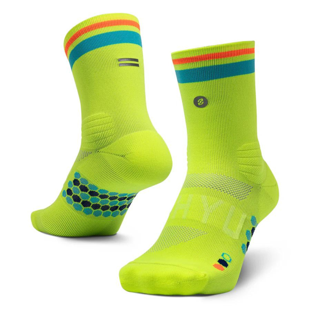 SHYU Racing Socks - Half Crew - Volt/Pacific/Orange