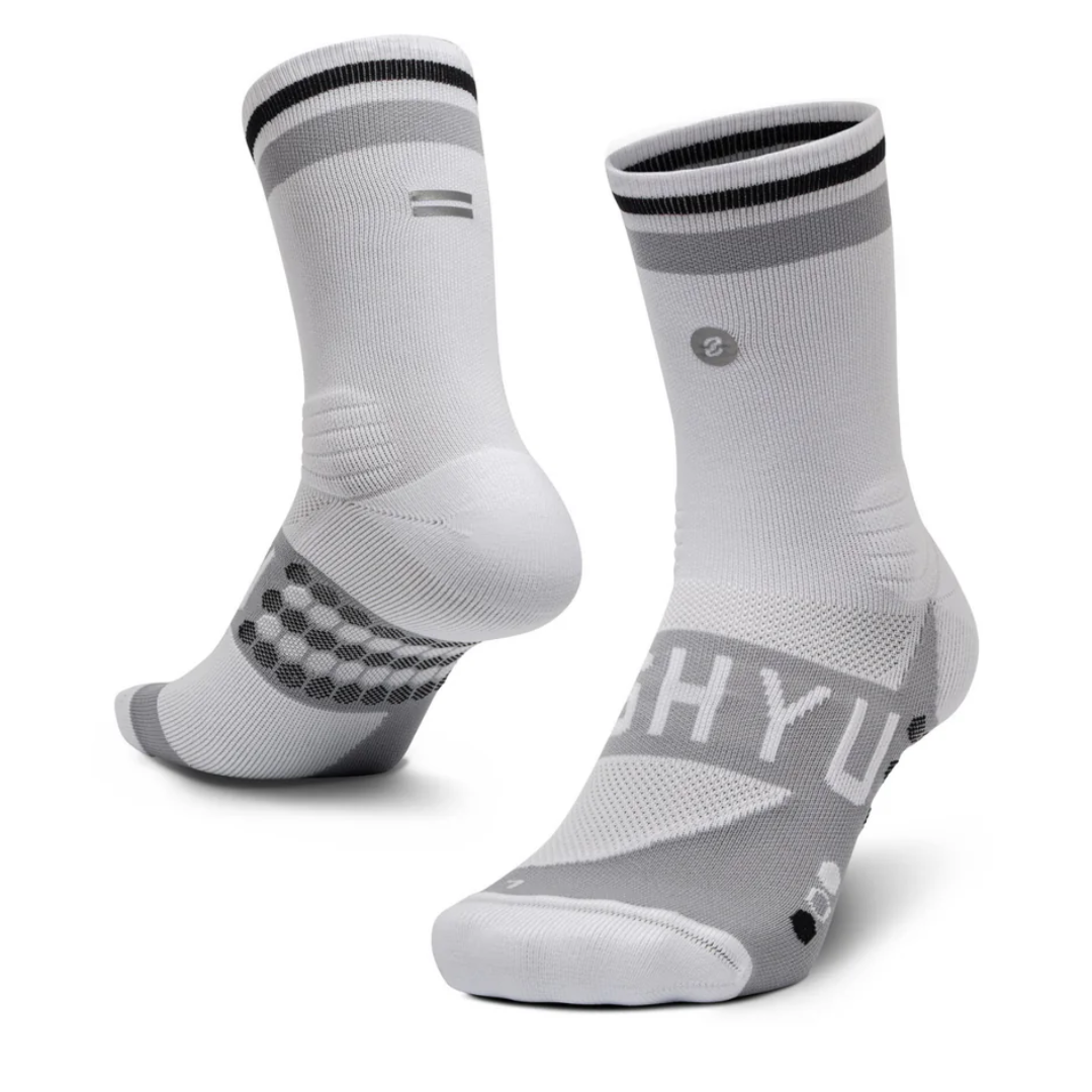 SHYU Racing Socks - Half Crew - White/Grey/Black