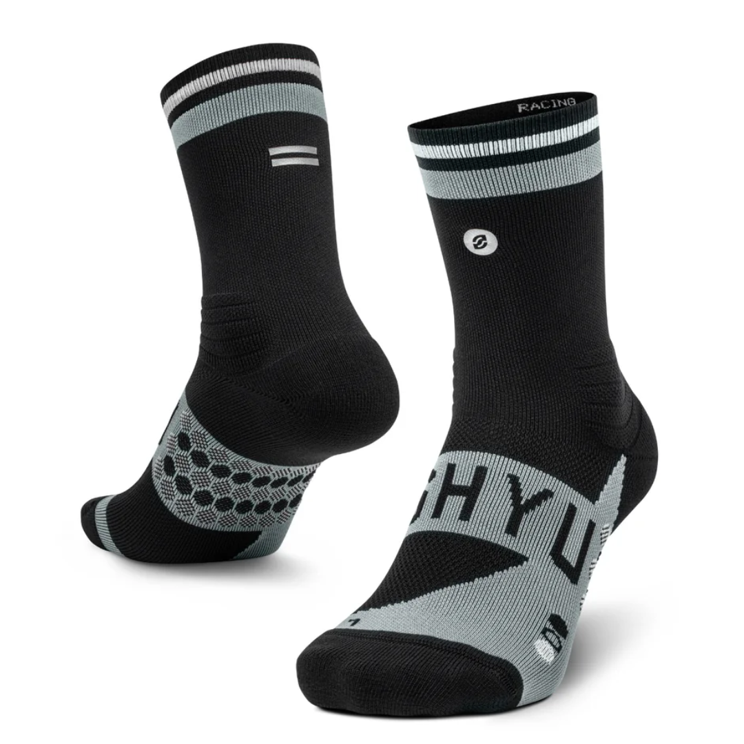 SHYU Racing Socks - Half Crew - Black/Grey/White