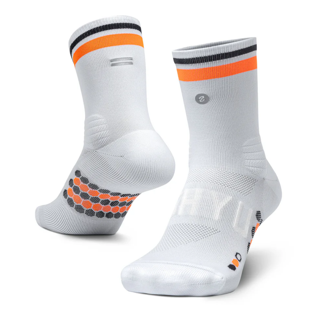 SHYU Racing Socks - Half Crew - White/Orange/Black