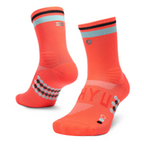 SHYU Racing Socks - Half Crew - Coral/Sky/Black