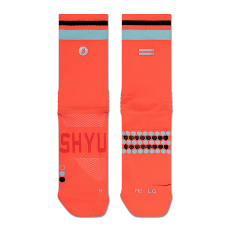 SHYU Racing Socks - Half Crew - Coral/Sky/Black