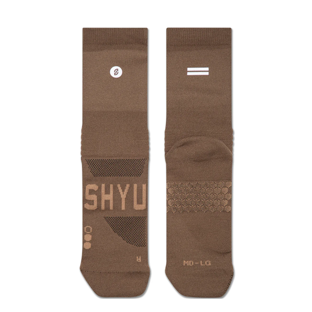 SHYU Racing Socks - Half Crew - Espresso/Espresso/Espresso