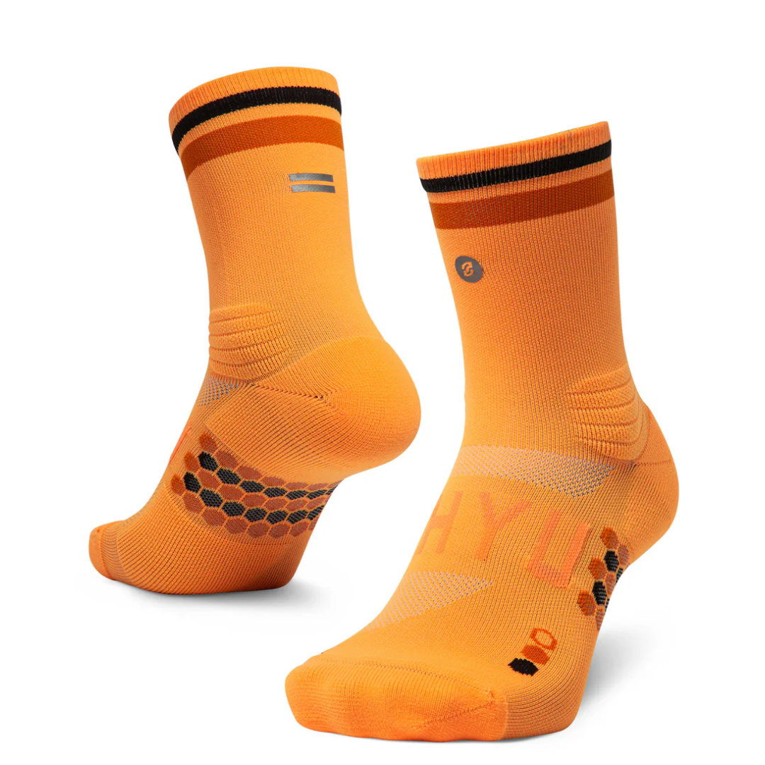 SHYU Racing Socks - Half Crew - Orange/Pumpkin/Black