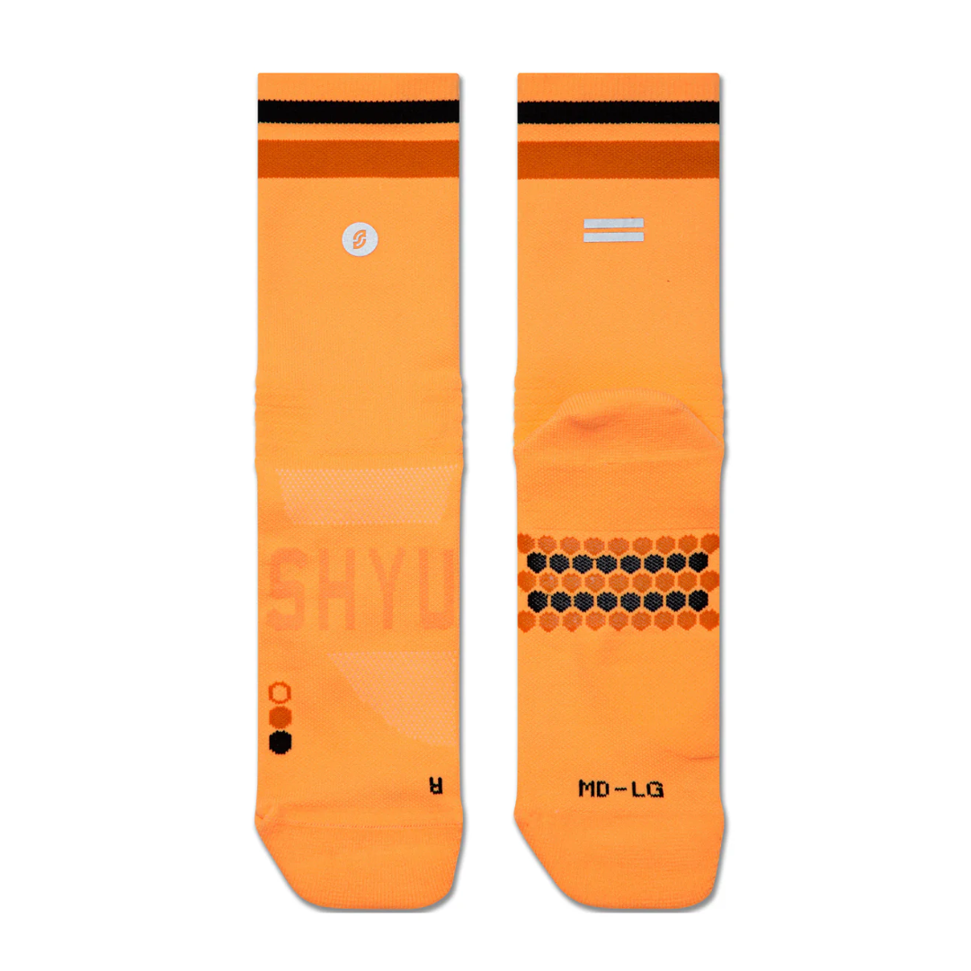 SHYU Racing Socks - Half Crew - Orange/Pumpkin/Black