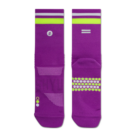 SHYU Racing Socks - Half Crew - Purple/Neon/White