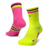 SHYU Racing Socks - Half Crew - Rhubarb/Custard/Black