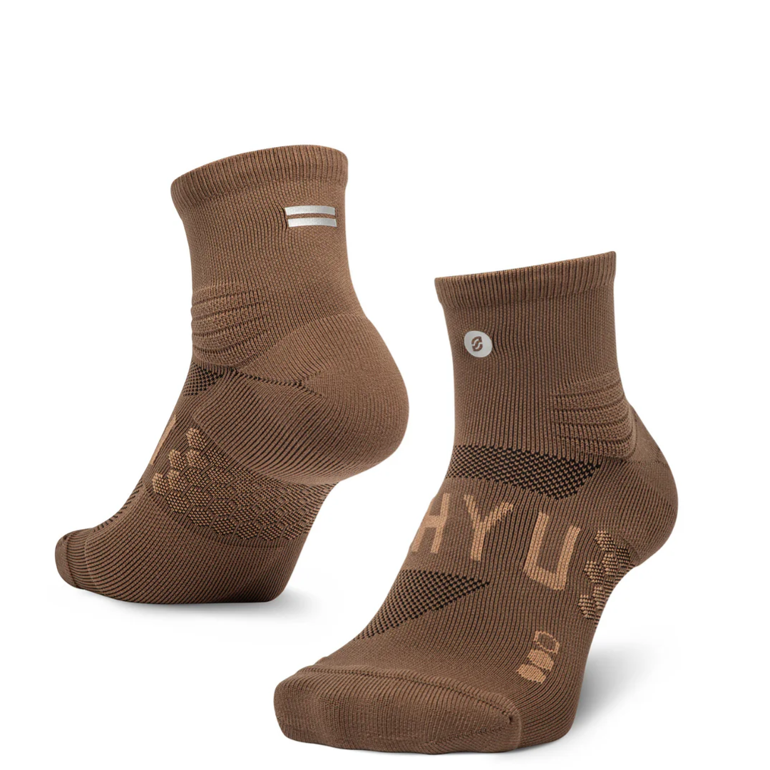 SHYU Racing Socks - Quarter Crew - Espresso/Espresso/Espresso