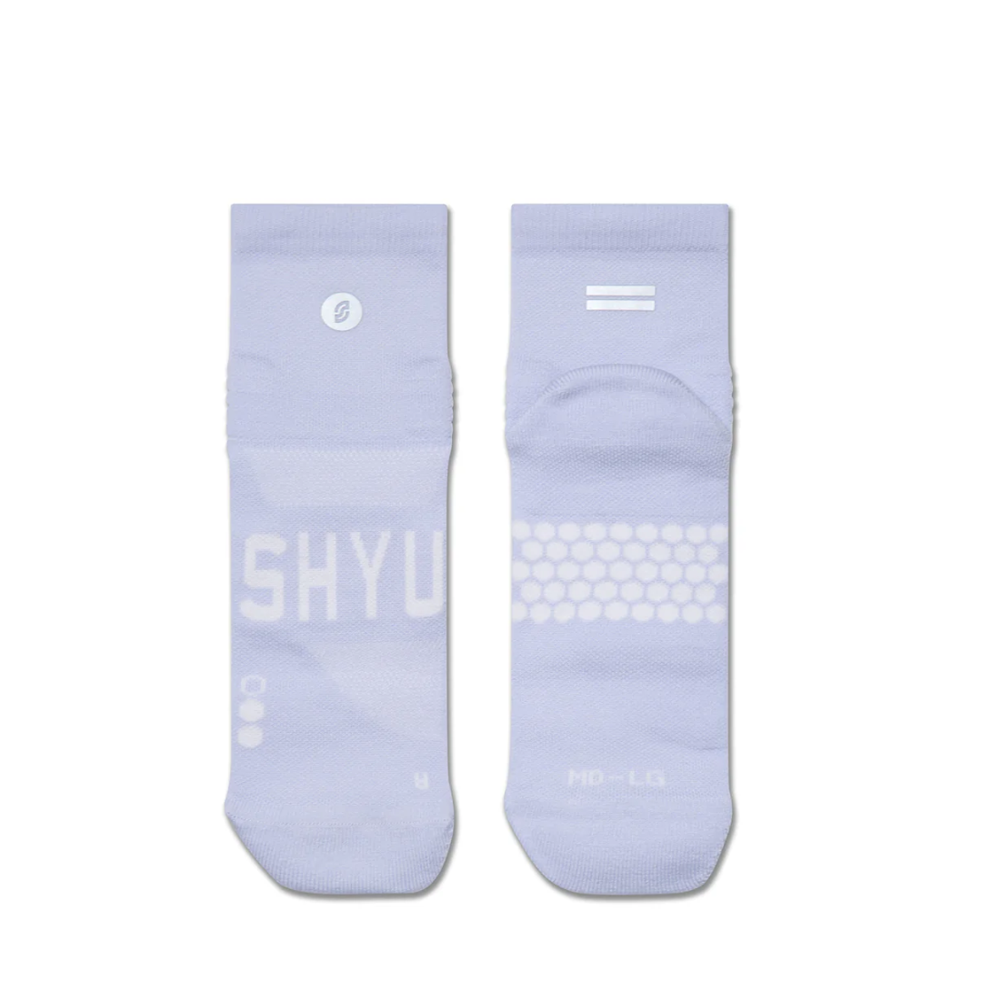 SHYU Racing Socks - Quarter Crew - Lilac/ Lilac/ Lilac