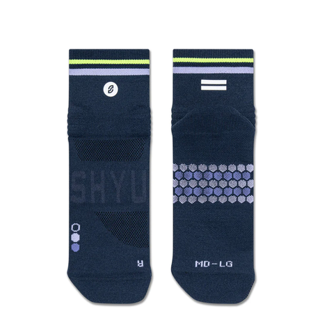SHYU Racing Socks - Quarter Crew - Midnight/Mauve/Neon