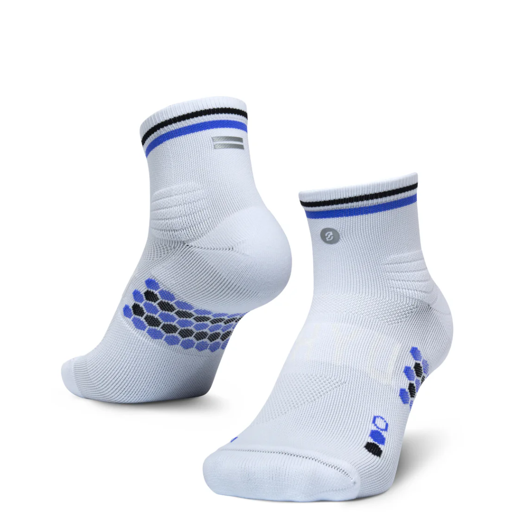 SHYU Racing Socks - Quarter Crew - White/ Indigo/Black