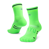 shyu racing socks half crew acid green black