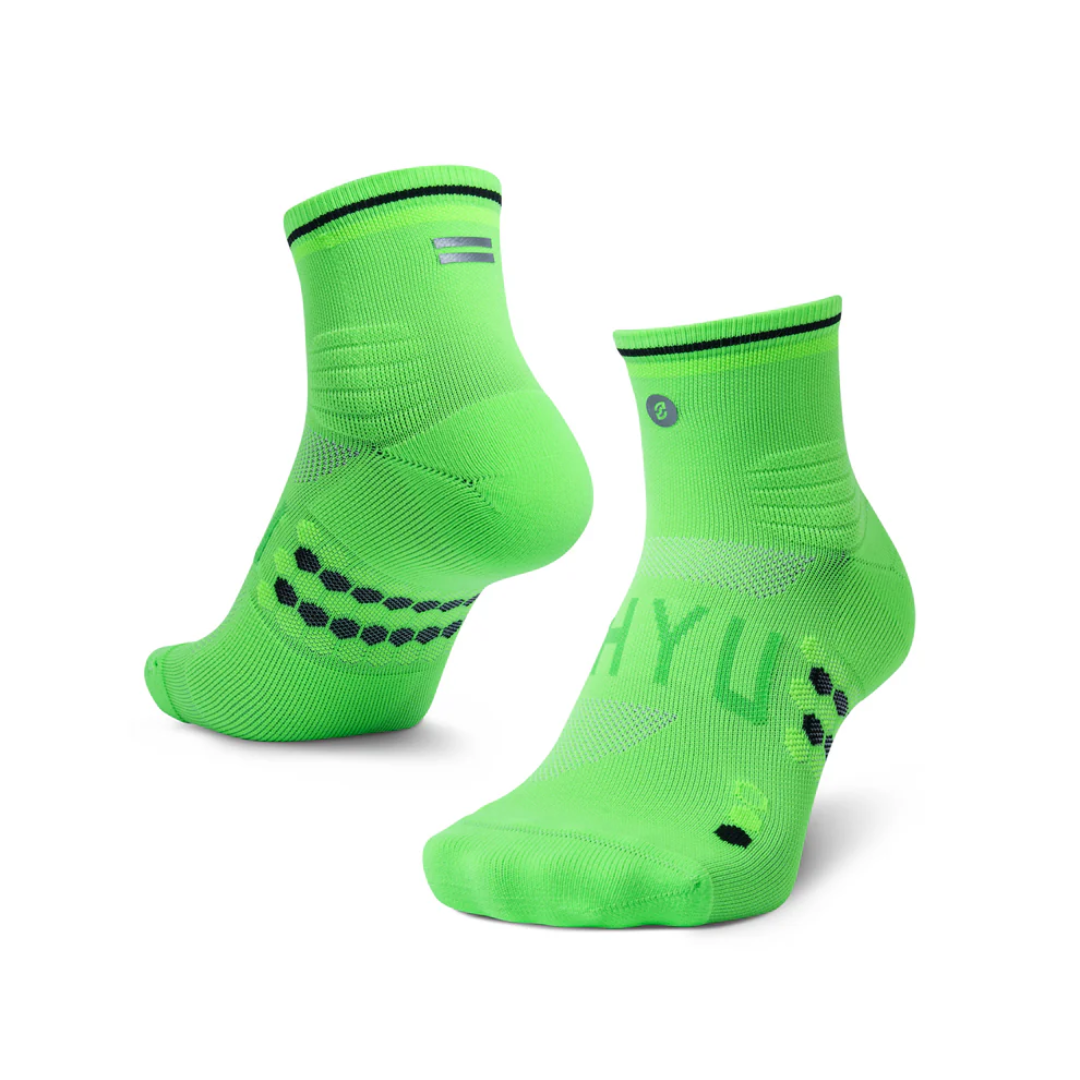 shyu racing socks quarter crew goat sunrise peacock