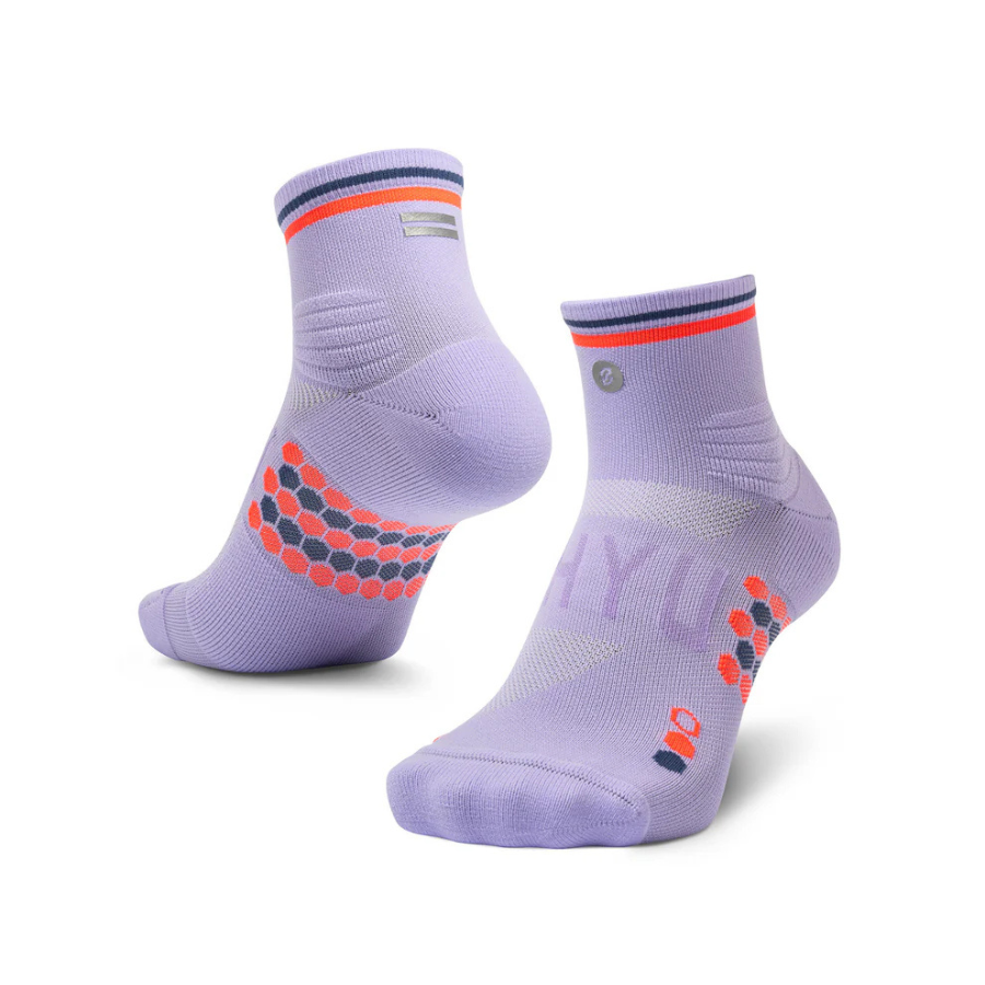 SHYU Racing Socks - Quarter Crew- Parma/Red/Graphite