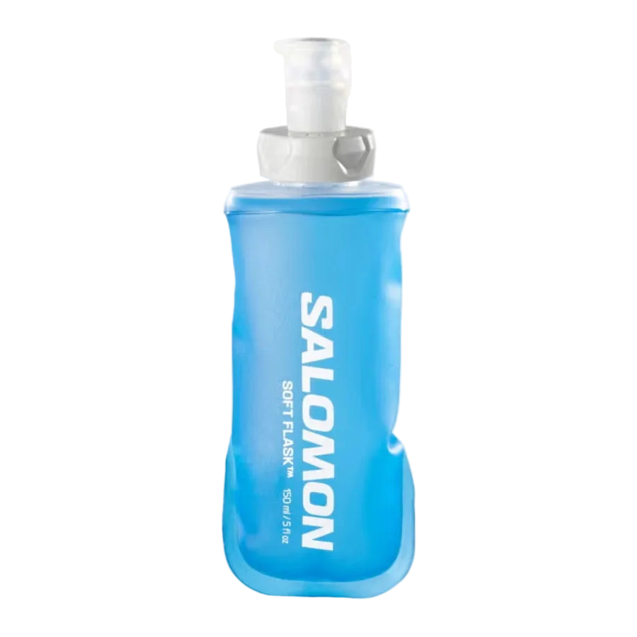 Blue Salomon soft flask on a white background