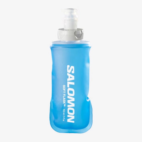Blue Salomon soft flask on a white background