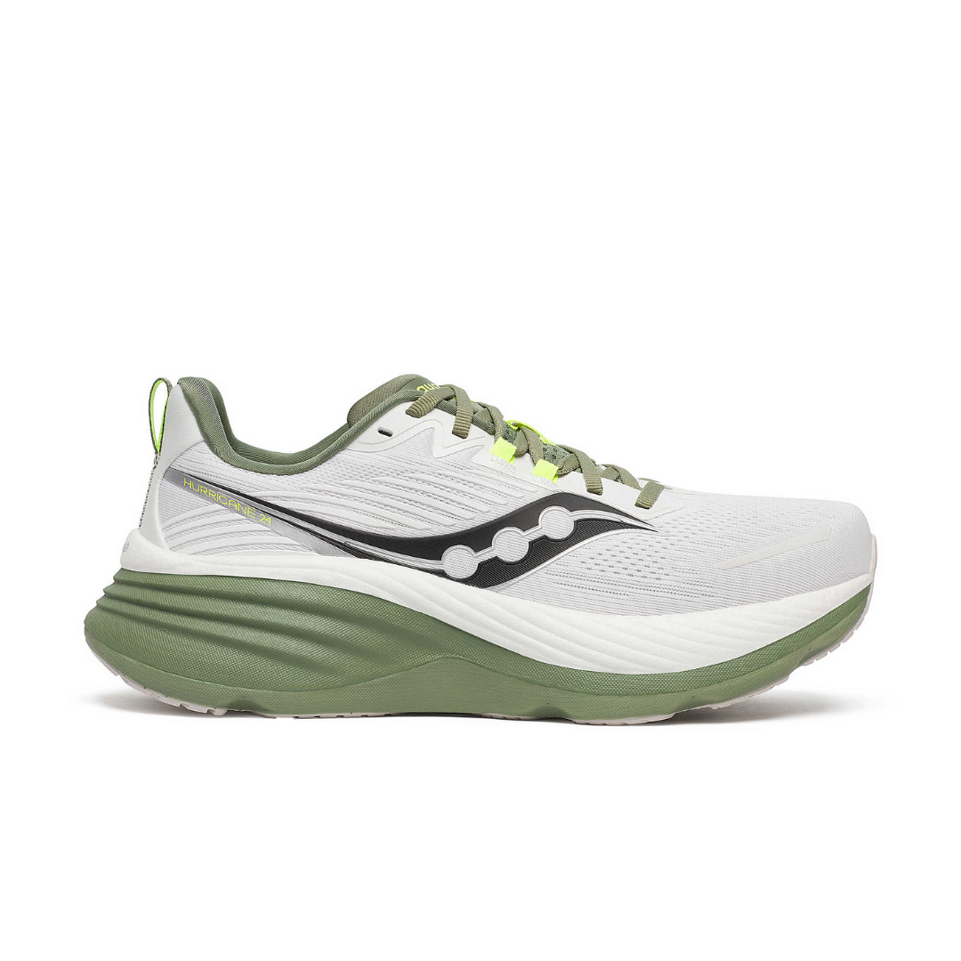 Saucony Hurricane 24   White Olivine 1