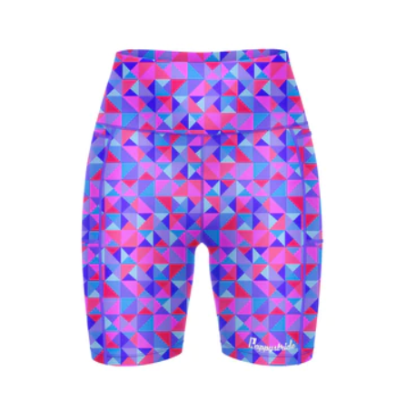 Happy Stride Fitted Shorts - Hexy Geomexy