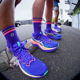 SHYU Racing Socks - Half Crew -Blue/Blush/ Apricot