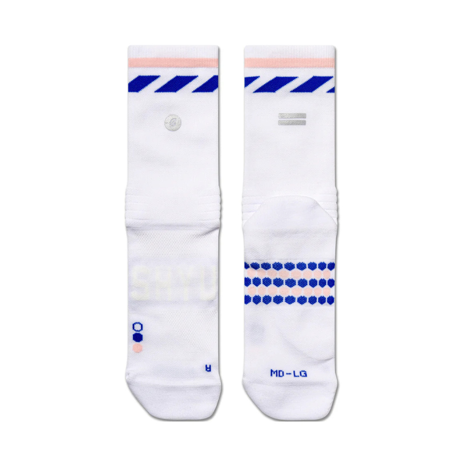 SHYU Racing Socks - Crew - White/Sash/Melon