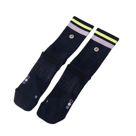 SHYU Racing Socks - Quarter Crew - Midnight/ Mauve/Neon