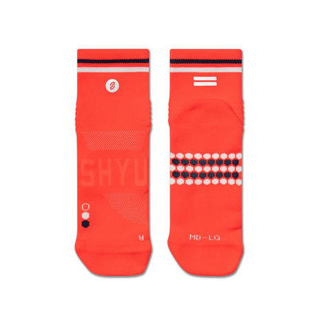 SHYU Racing Socks - Quarter Crew- Poppy/ White/Pencil