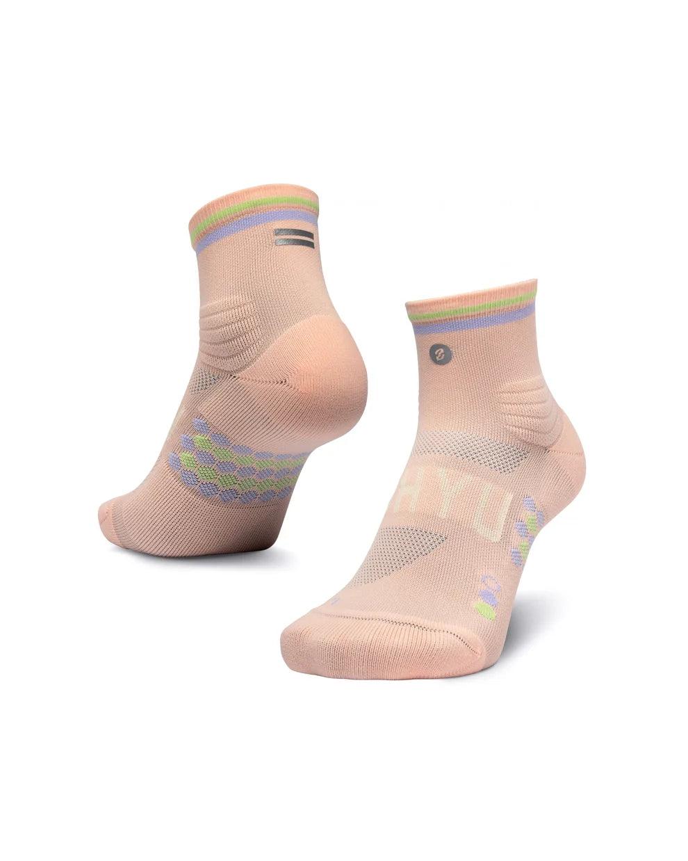 SHYU Racing Socks - Quarter Crew- Sherbet/Lilac/Lime