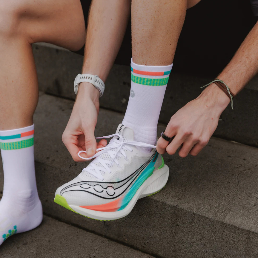 SHYU Racing Socks - Crew - White/Polka/Reef