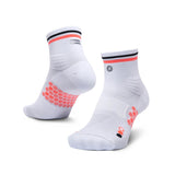 SHYU Racing Socks - Quarter Crew - White/Scarlet/Black