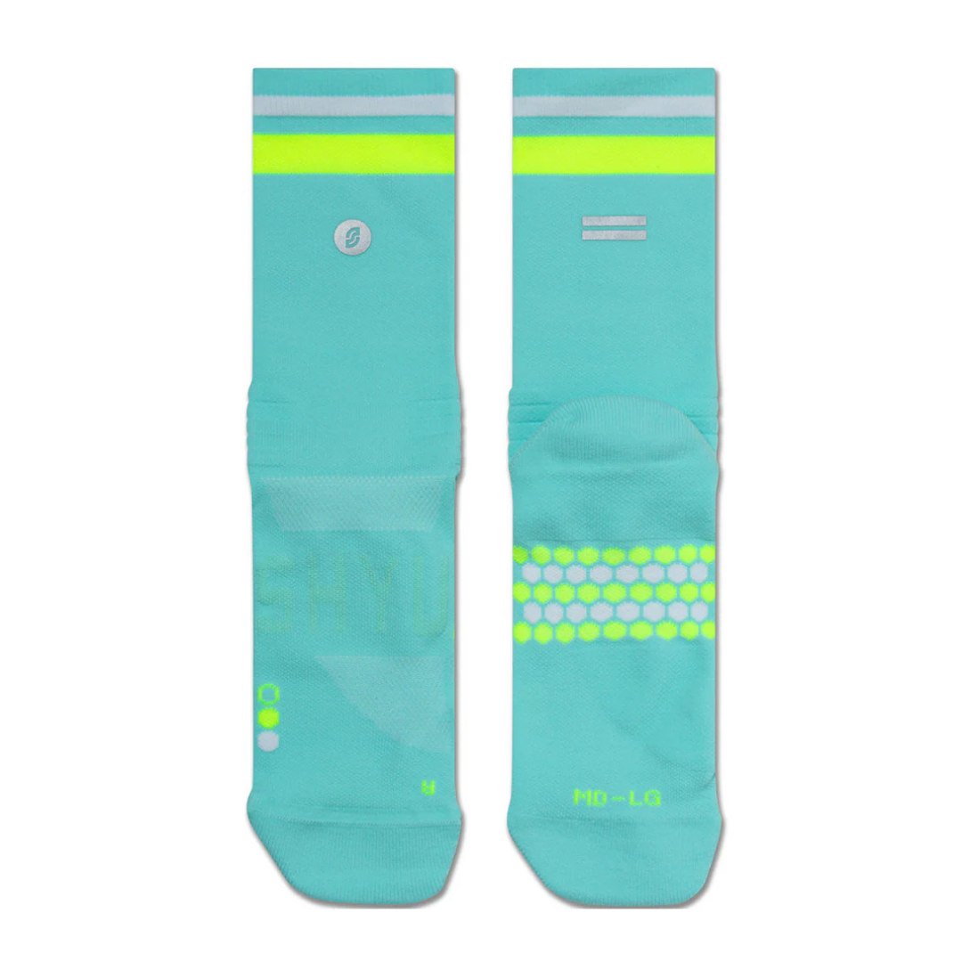 SHYU Racing Socks - Half Crew - Electric/Volt/White