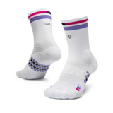 SHYU Racing Socks - Half Crew - White/Lavender/Magenta