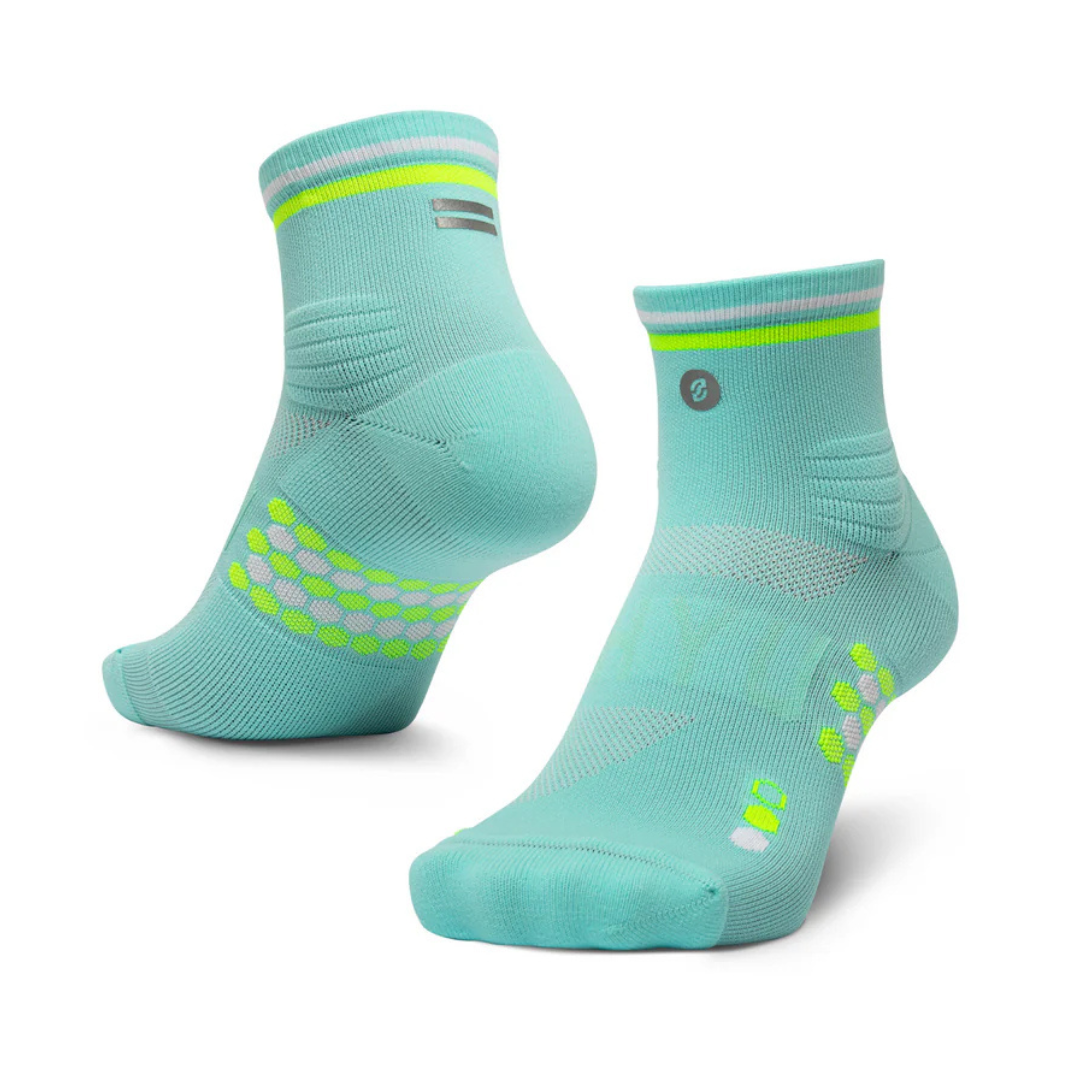 SHYU Racing Socks - Quarter Crew - Electric/Volt/White