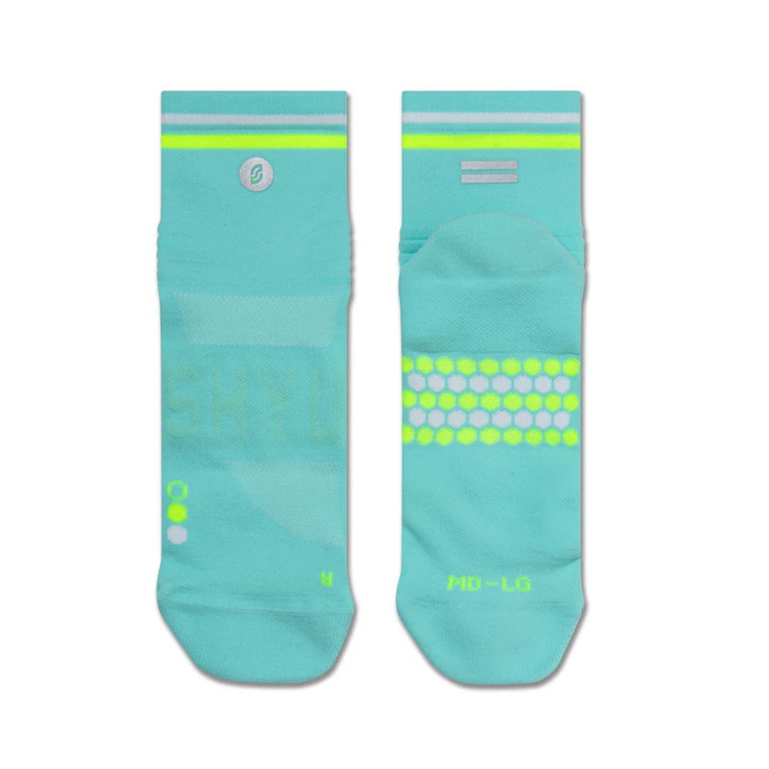 SHYU Racing Socks - Quarter Crew - Electric/Volt/White