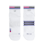 SHYU Racing Socks - Quarter Crew - White/Lavender/Magenta